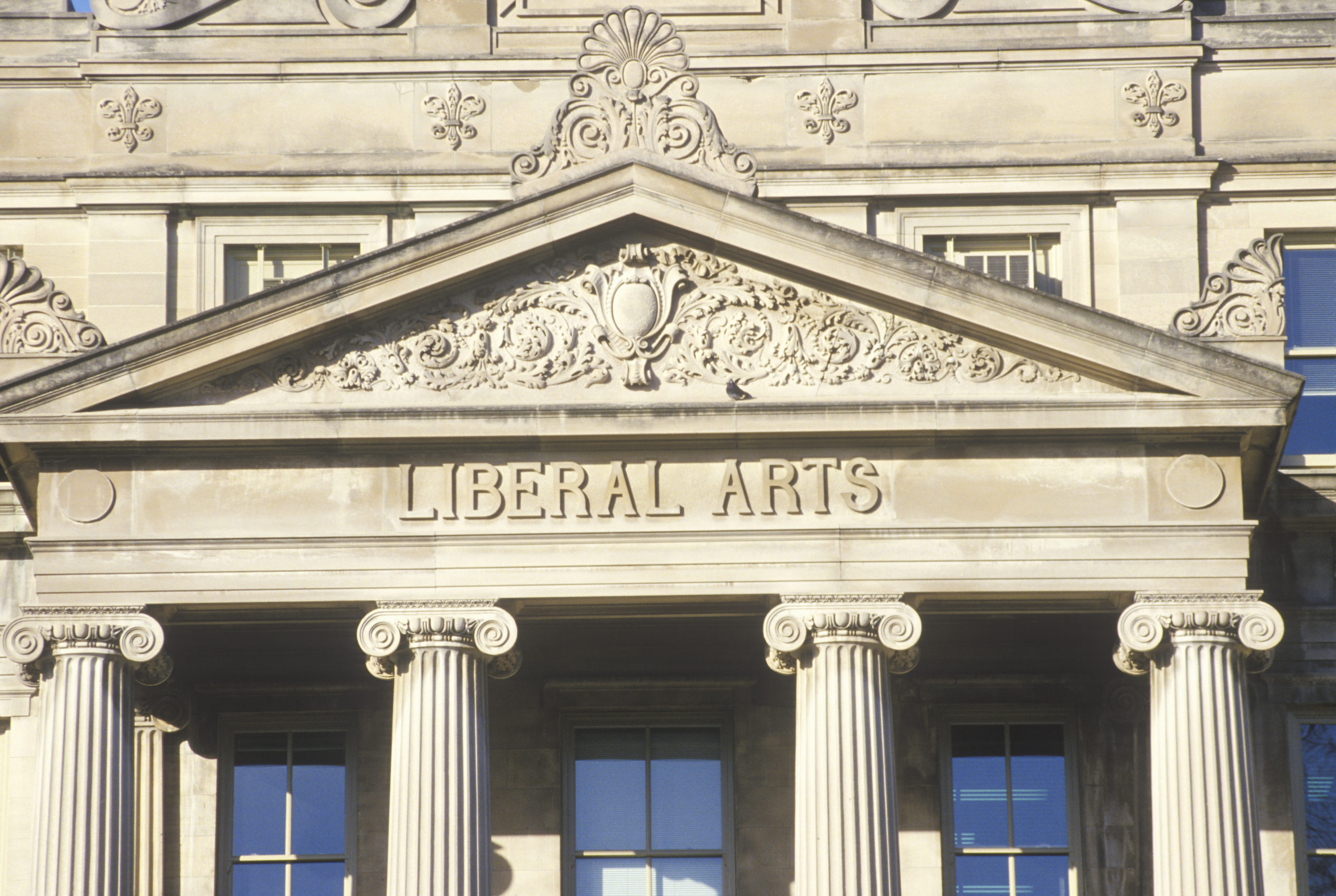 A picture of a building with a label that says "Liberal Arts"