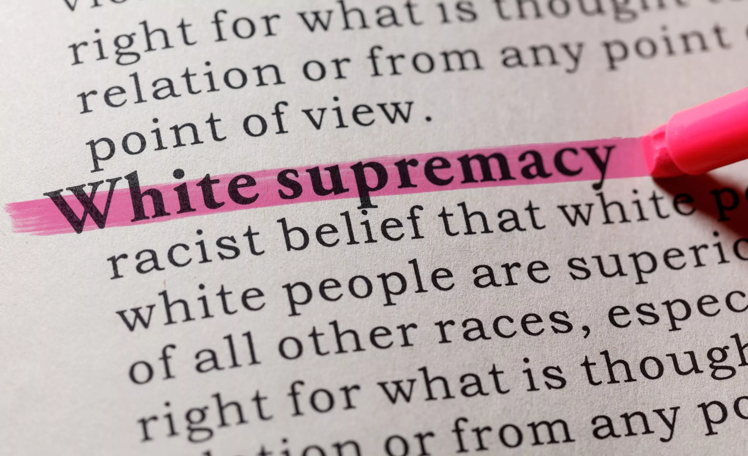 Highlighted Text that says "White Supremacy"